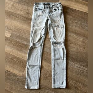 American Eagle Distressed Light Wash Skinny Jeans